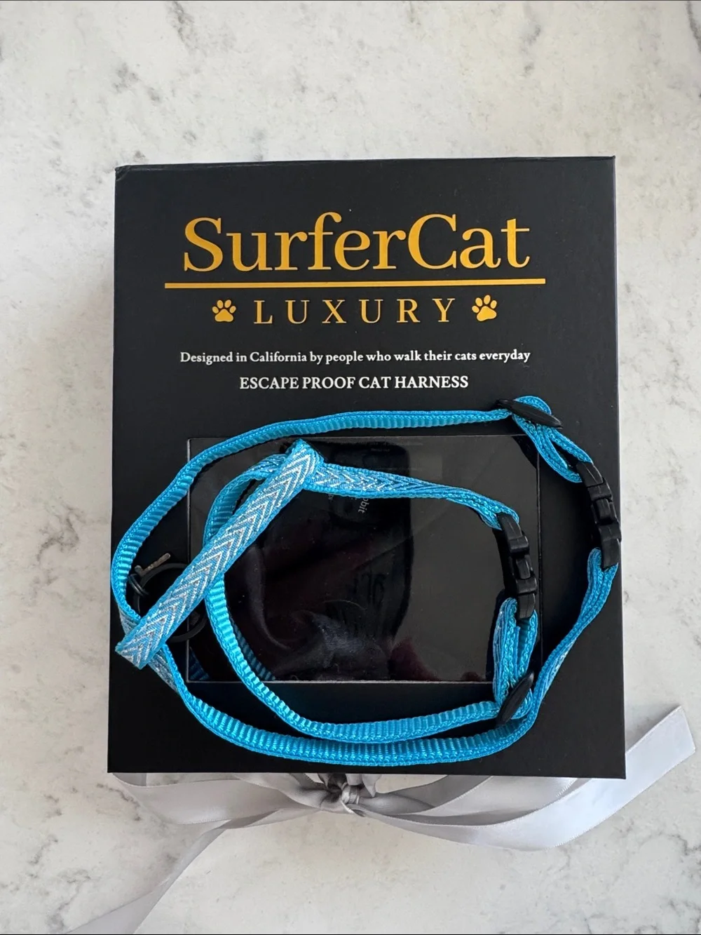 NIB Surfer Cat Luxury Escape-Proof Cat Harness - Blue